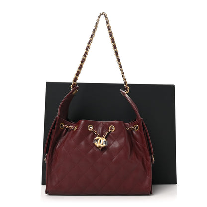 Chanel Caviar Quilted Small Chanel 25 Handbag Burgundy 11 of 11