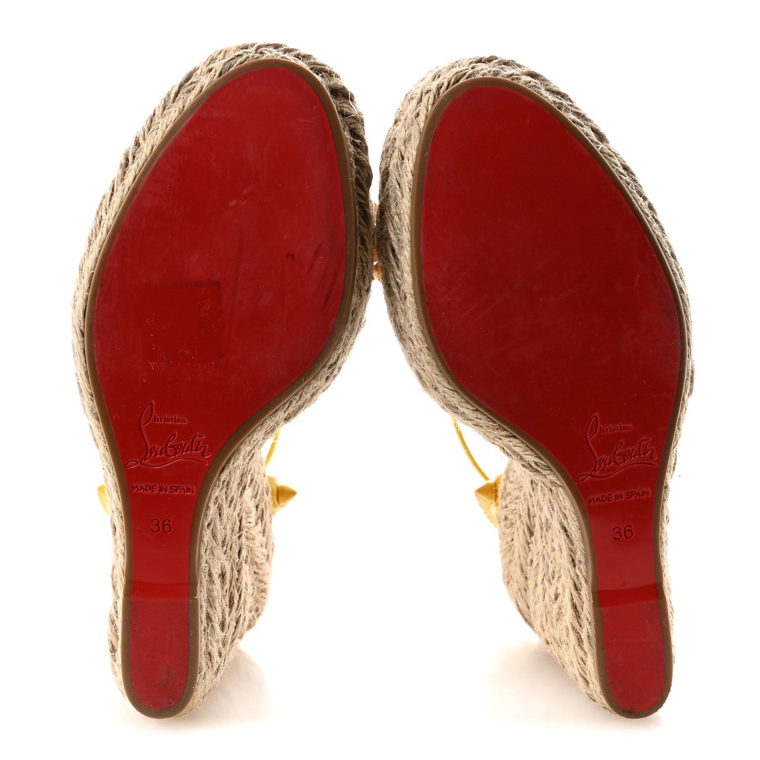 Christian Louboutin Patent Mafaldina 120 Wedge Sandals 36 Yellow 6 of 9