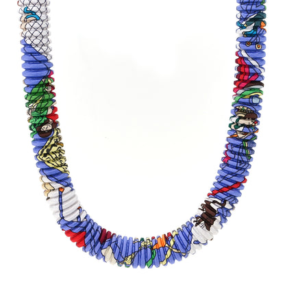 Hermes Silk Collier Plisse En Soie Petit H Pleated Necklace 1 of 5