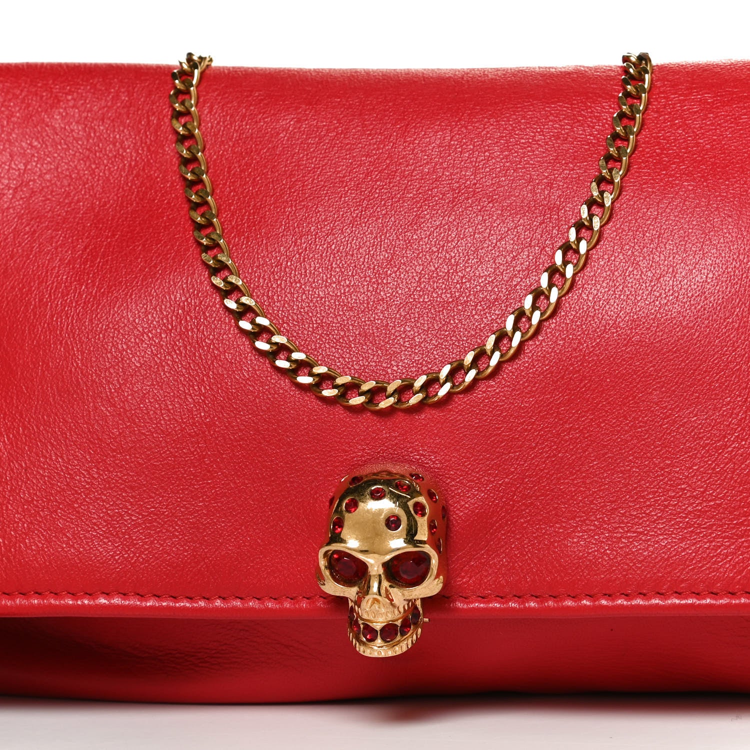 Alexander McQueen Calfskin Skull Crossbody Bag Red 8 of 11