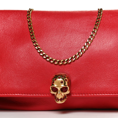 Alexander McQueen Calfskin Skull Crossbody Bag Red 8 of 11