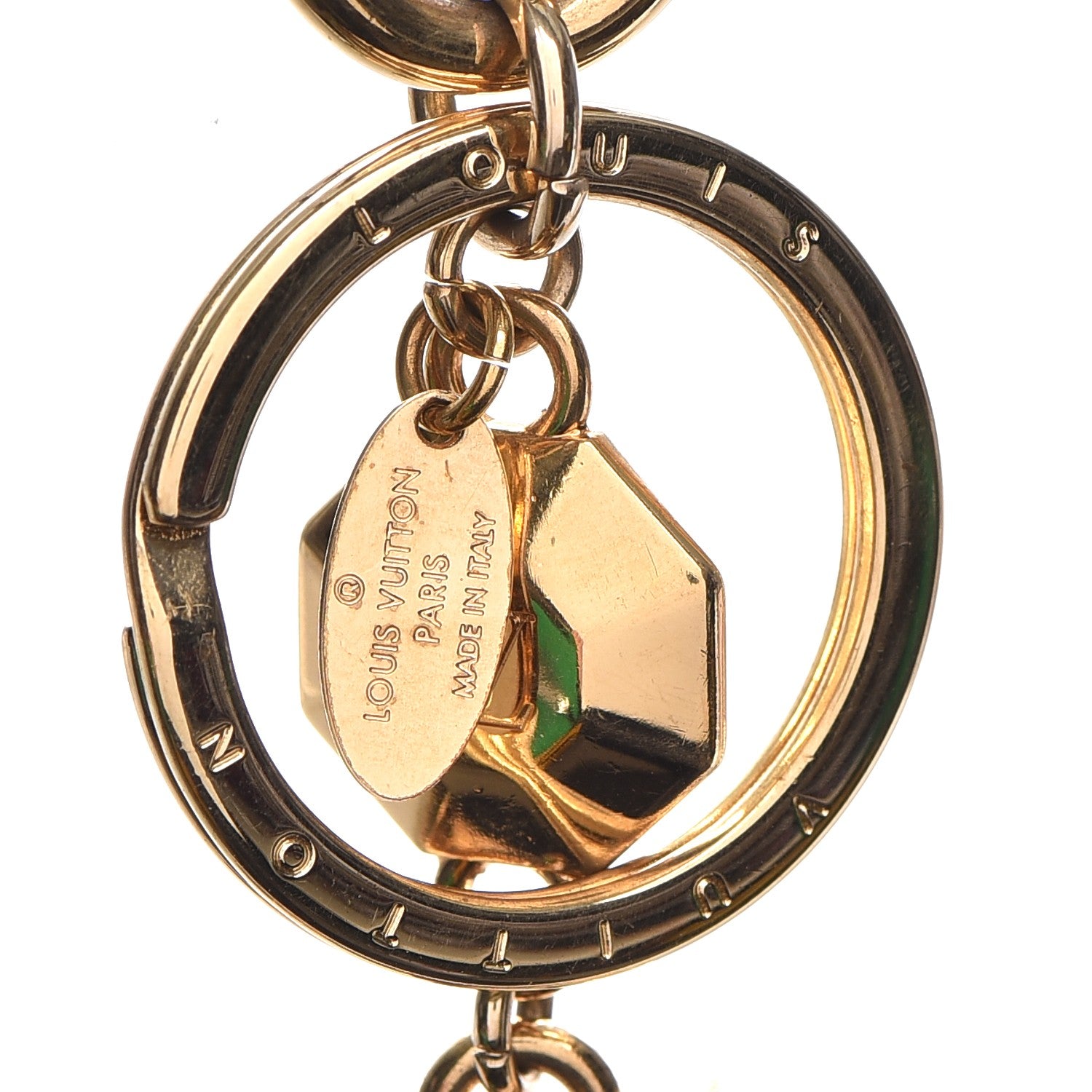 Louis Vuitton LV Facettes Bag Charm Key Holder Gold 3 of 6
