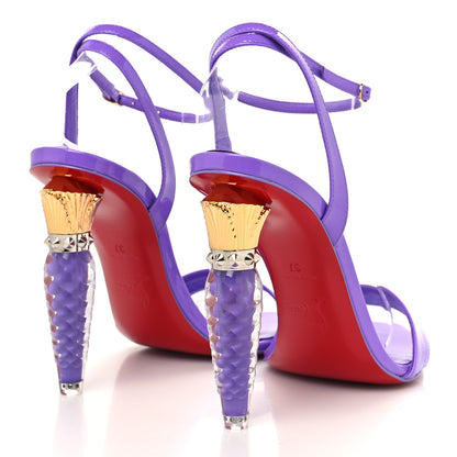 Christian Louboutin Patent Glossy Lipgloss Queen 100 Sandals 37 Ole 4 of 8