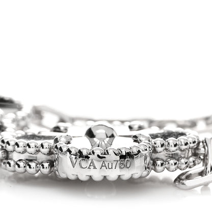 Van Cleef & Arpels 18K White Gold 5 Motifs Guilloche Vintage Alhambra Bracelet 4 of 5