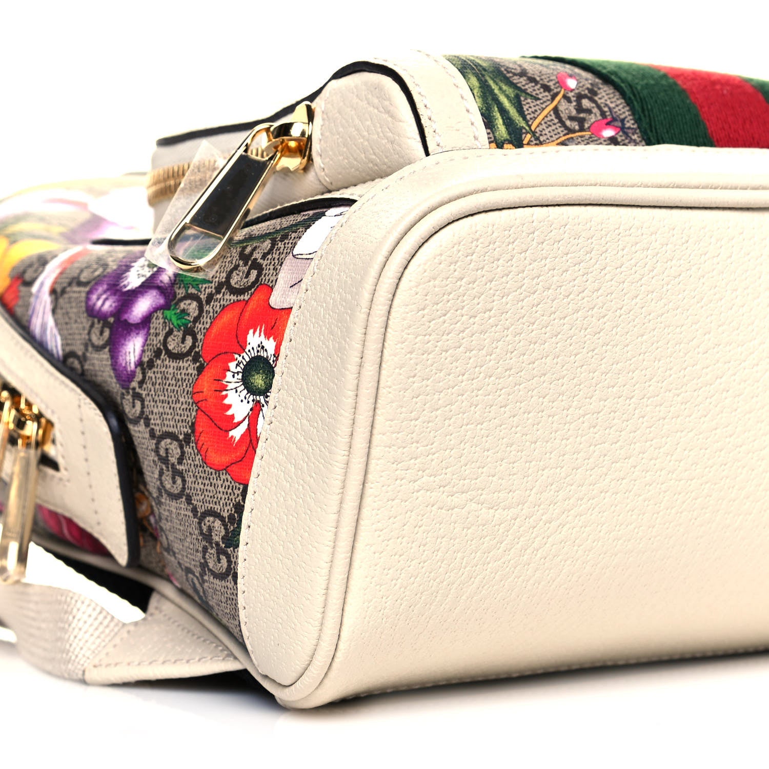 Gucci GG Supreme Monogram Flora Web Small Ophidia Day Backpack White 9 of 14