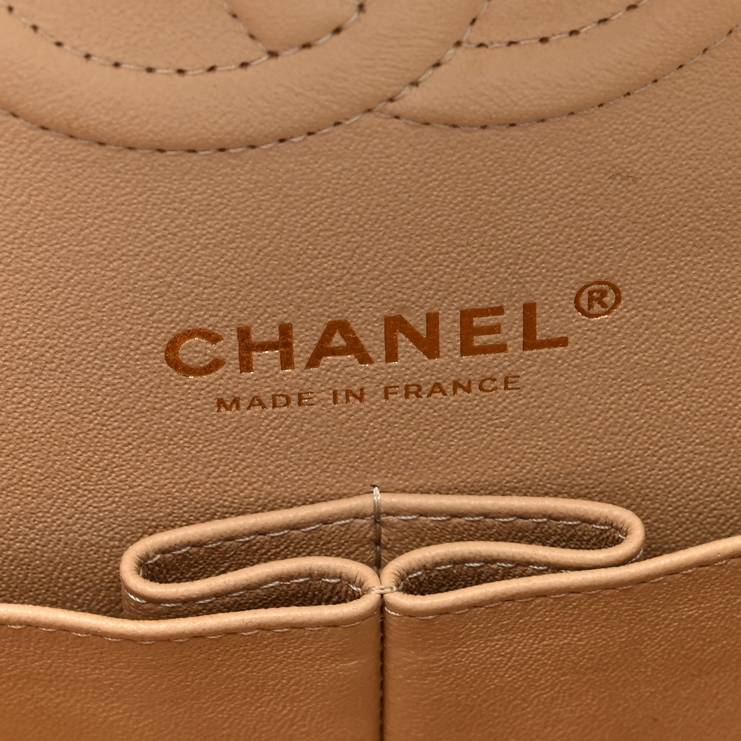 Caviar Quilted Medium Double Flap Beige