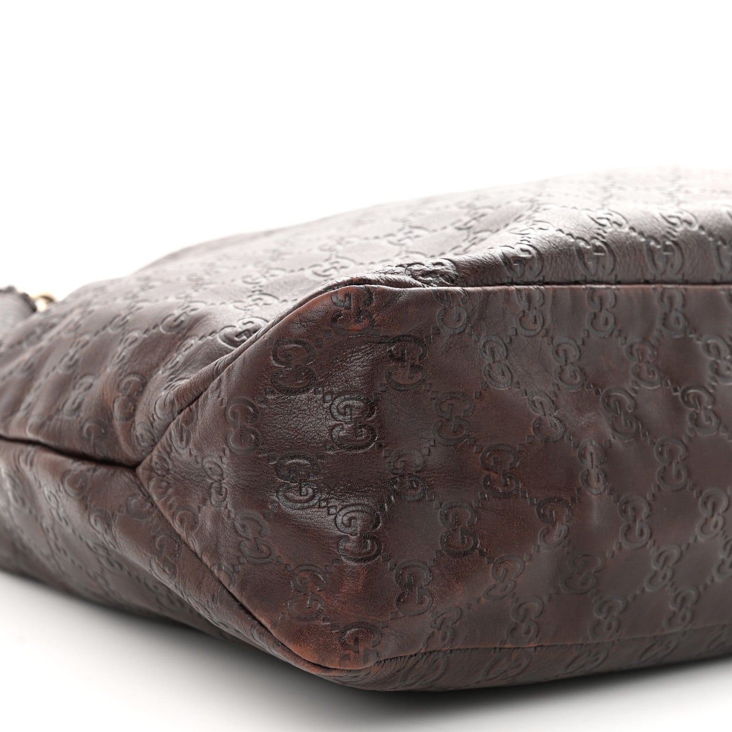 Gucci Guccissima Large Horsebit Chain Hobo Chocolate 9 of 10