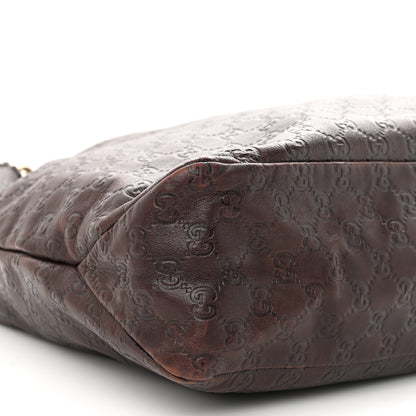 Gucci Guccissima Large Horsebit Chain Hobo Chocolate 9 of 10