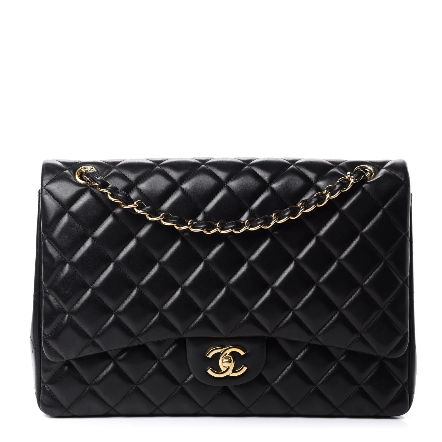 Chanel Lambskin Quilted Maxi Single Flap Black 1 of 14
