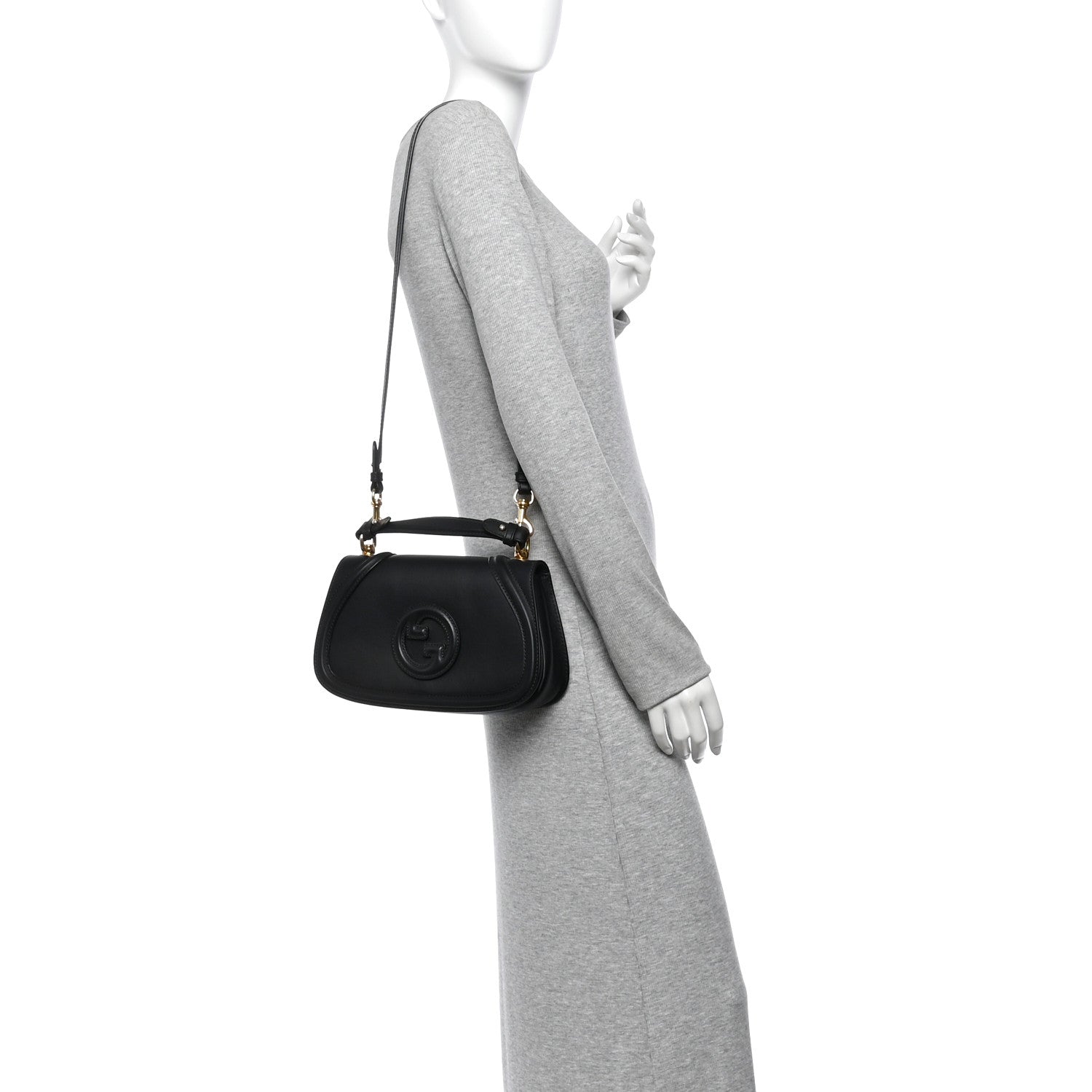 Gucci Roxy Calfskin Medium Blondie Top Handle Bag Black 2 of 10