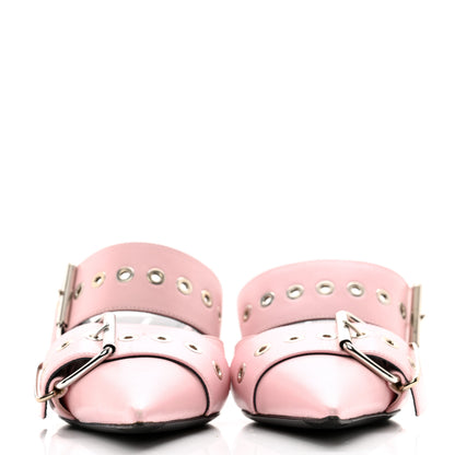 Balenciaga Shiny Calfskin Belt 40mm Mules 36 Pink 2 of 11