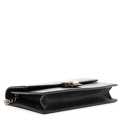 Gucci Dollar Calfskin Interlocking G Chain Wallet Black 4 of 9