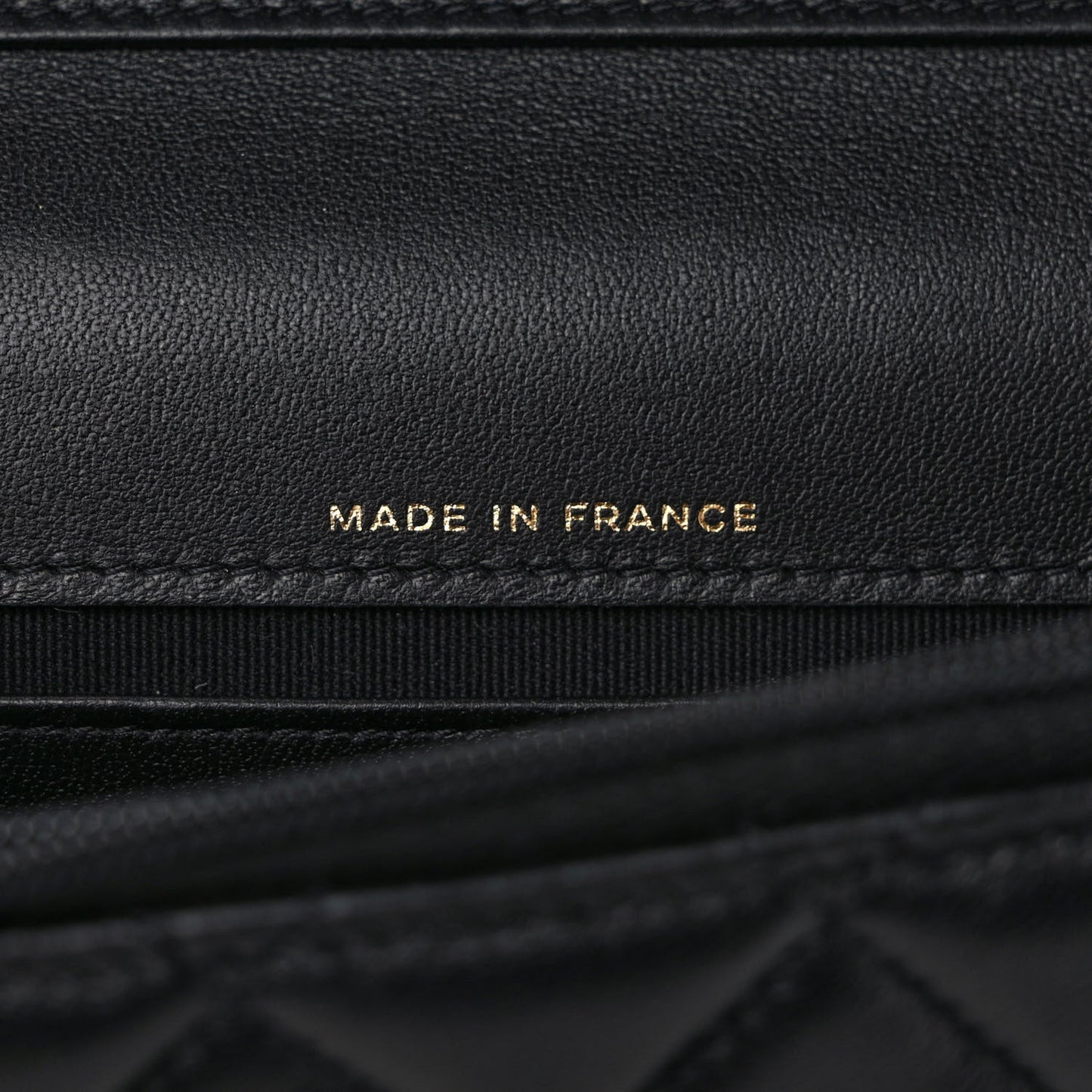 Lambskin Patent Calfskin Quilted Flap Phone Holder With Chain Black