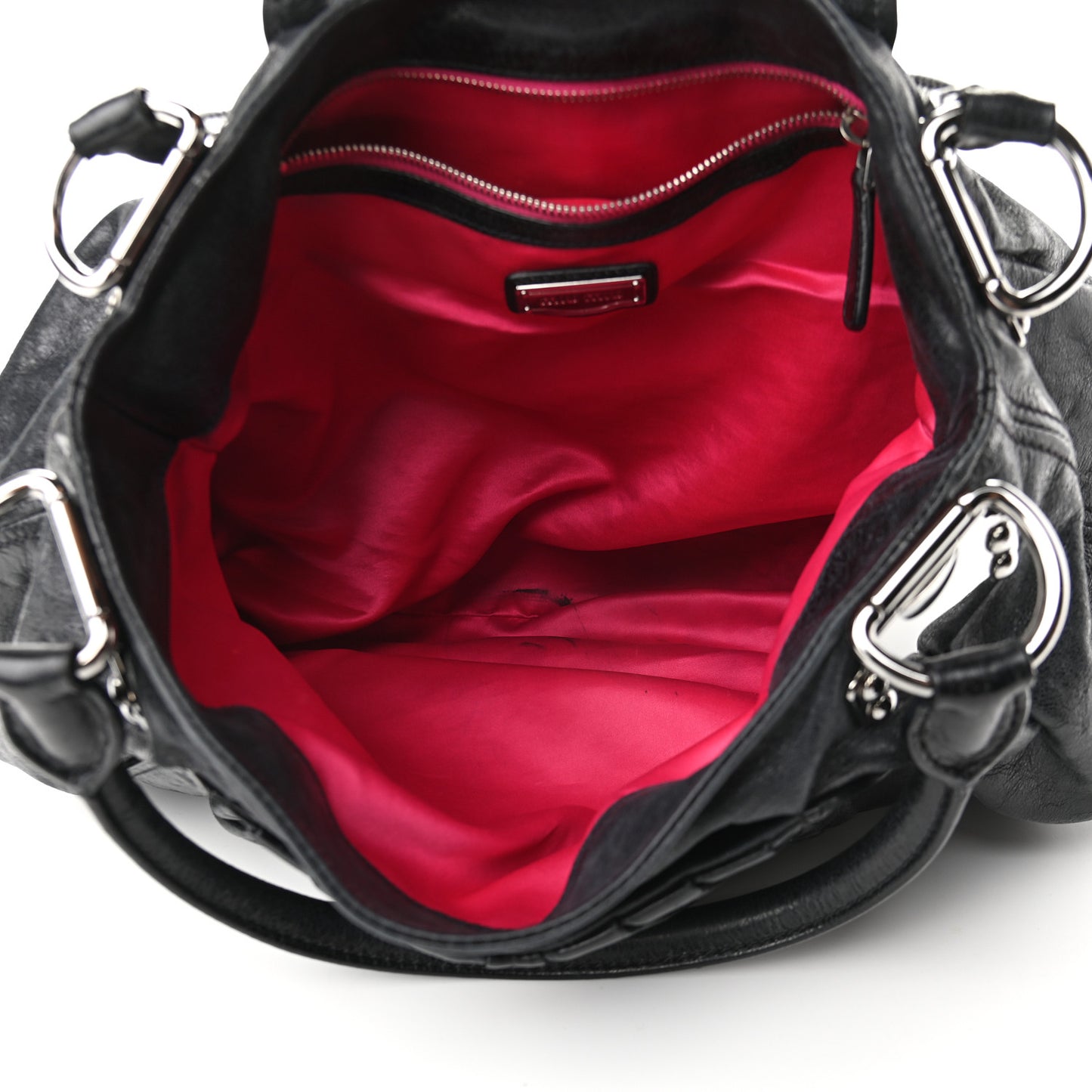 Vitello Lux Gathered Hobo Black