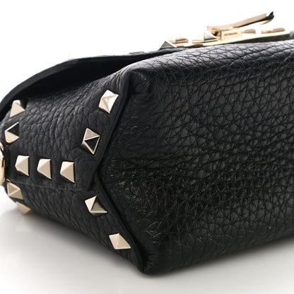 Valentino Garavani Pebbled Calfskin Mini Rockstud Crossbody Bag Black 8 of 11