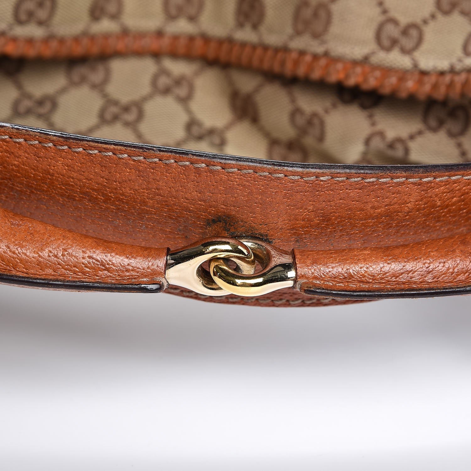 Gucci Monogram Large Horsebit Chain Hobo Brown 8 of 8