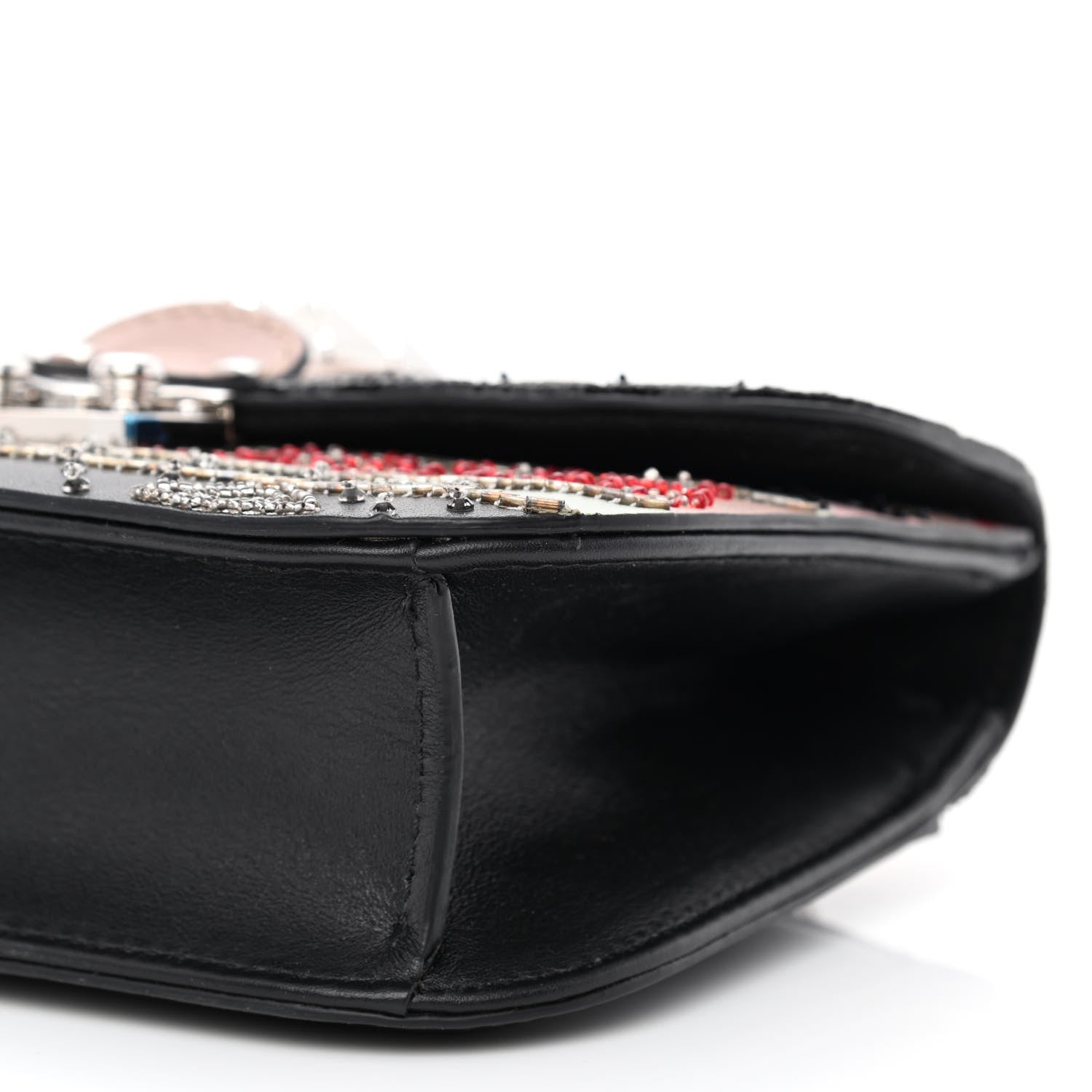 Valentino Garavani Vitello Beaded Geometric Patch Small Glam Lock Rockstud Flap Multicolor 9 of 10