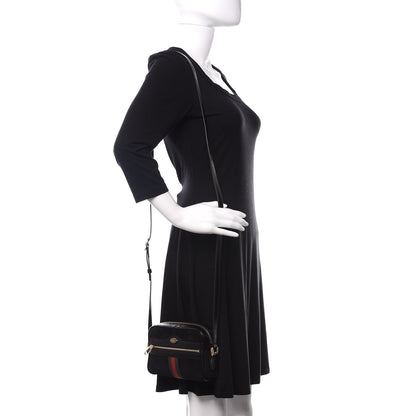 Gucci Suede Patent Web Mini Ophidia Shoulder Bag Black 2 of 10