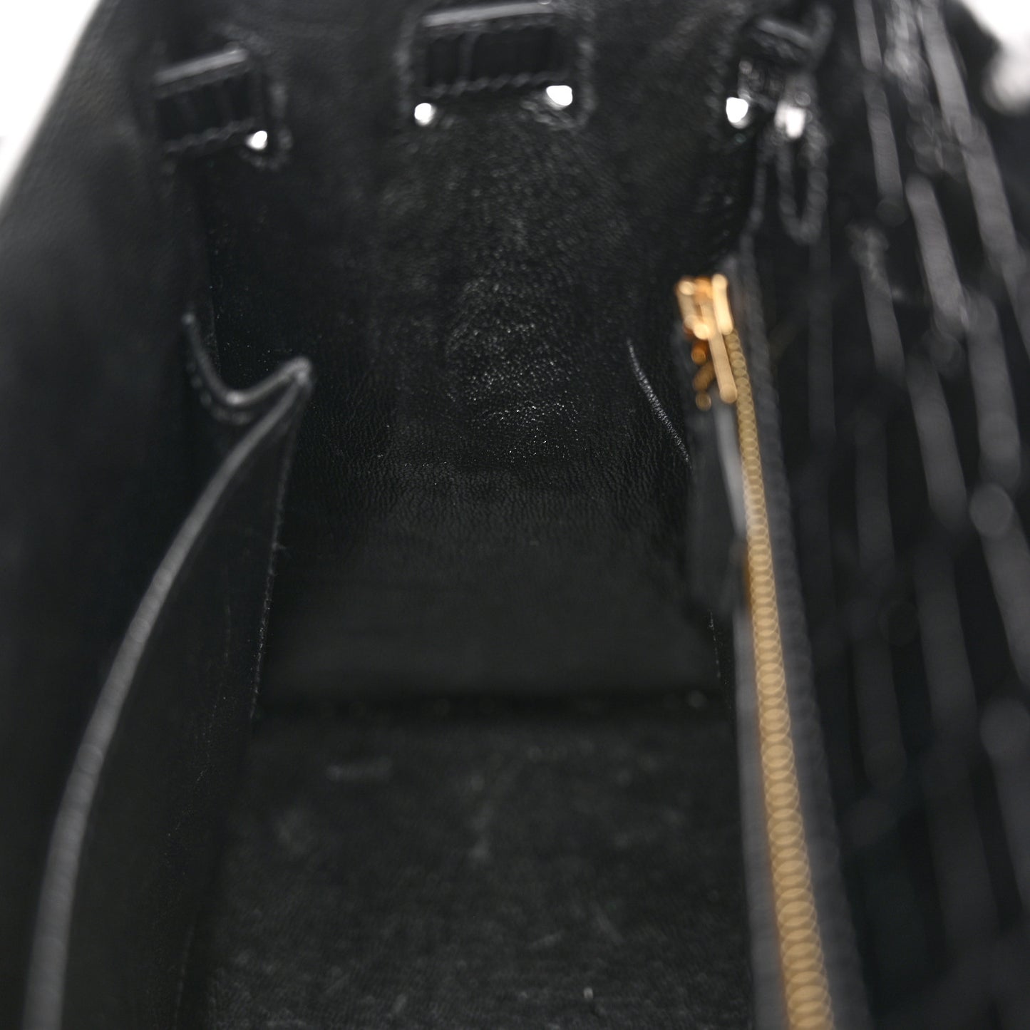 Shiny Alligator Kelly Sellier 25 Black