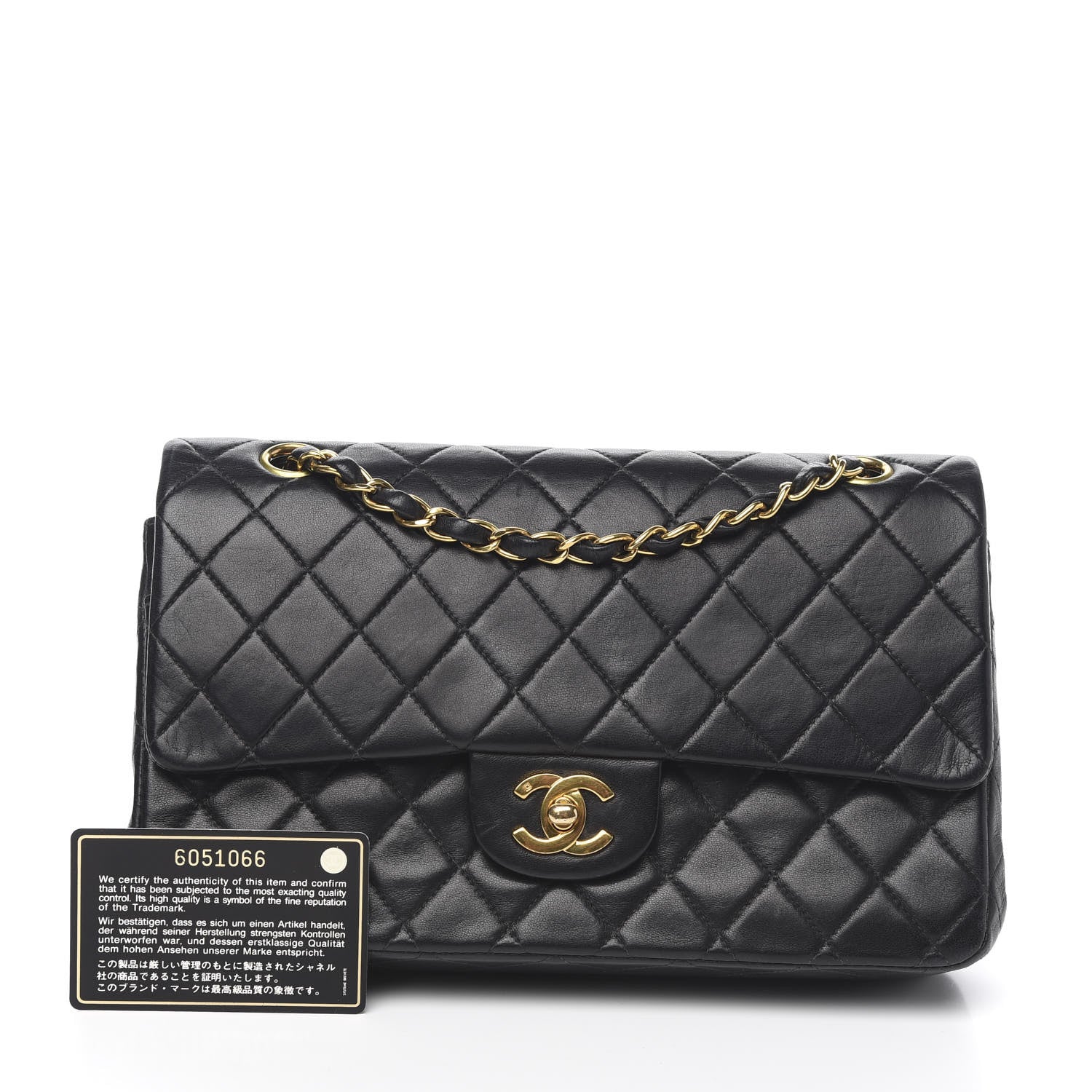 Chanel Lambskin Quilted Medium Double Flap Black 12 of 12