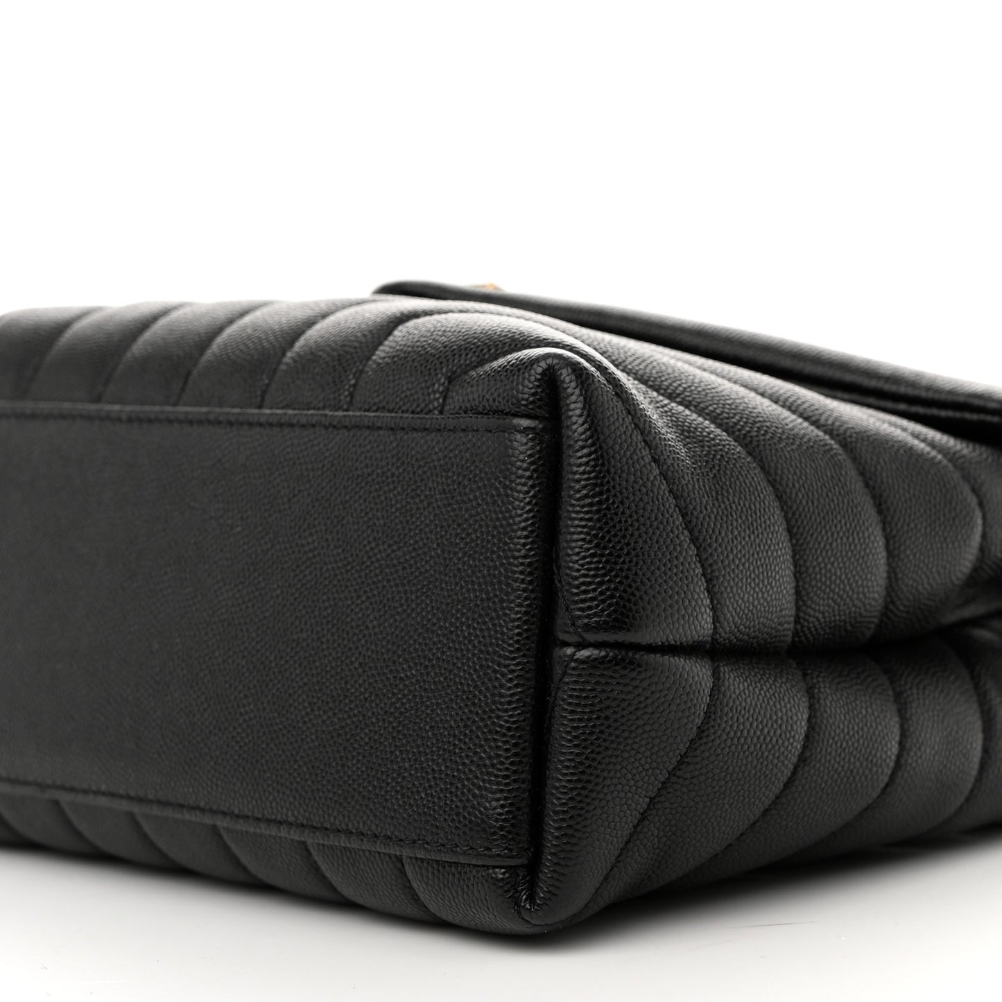 Grain de Poudre Calfskin Y Quilted Monogram Small Loulou Chain Satchel Black
