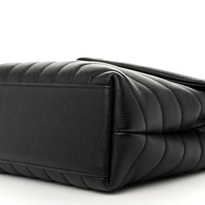 Saint Laurent Grain de Poudre Calfskin Y Quilted Monogram Small Loulou Chain Satchel Black 11 of 11