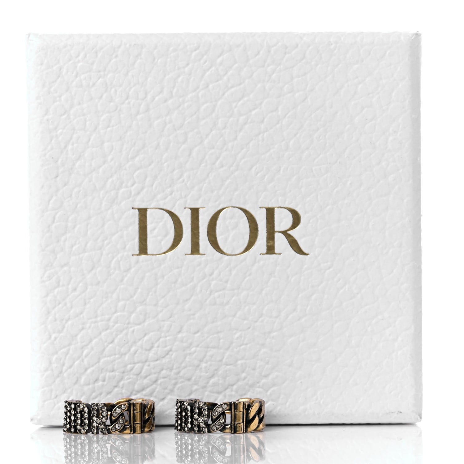Christian Dior Crystal J'Adior Hoop Earrings Aged Gold 5 of 5