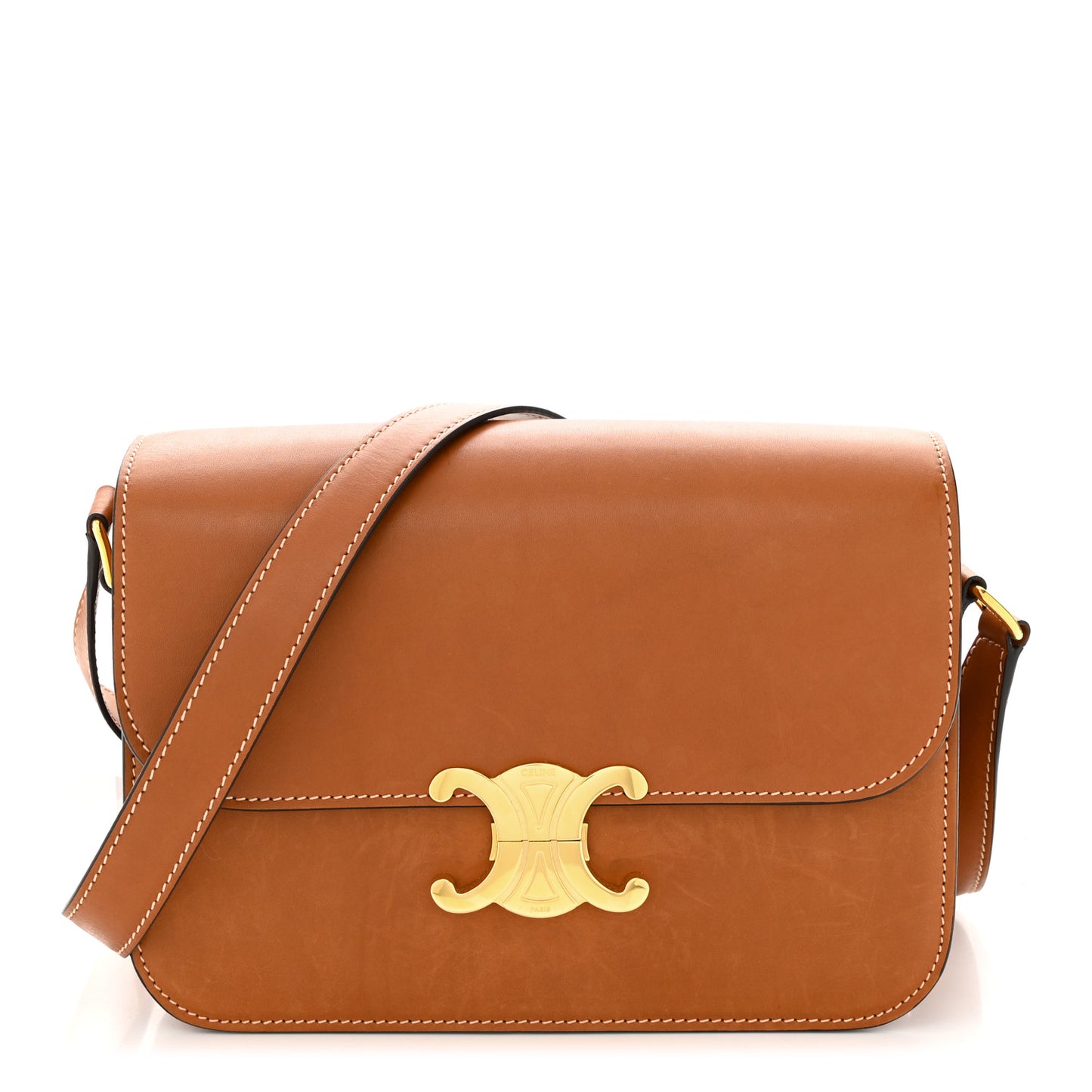 Natural Calfskin Medium Triomphe Tan