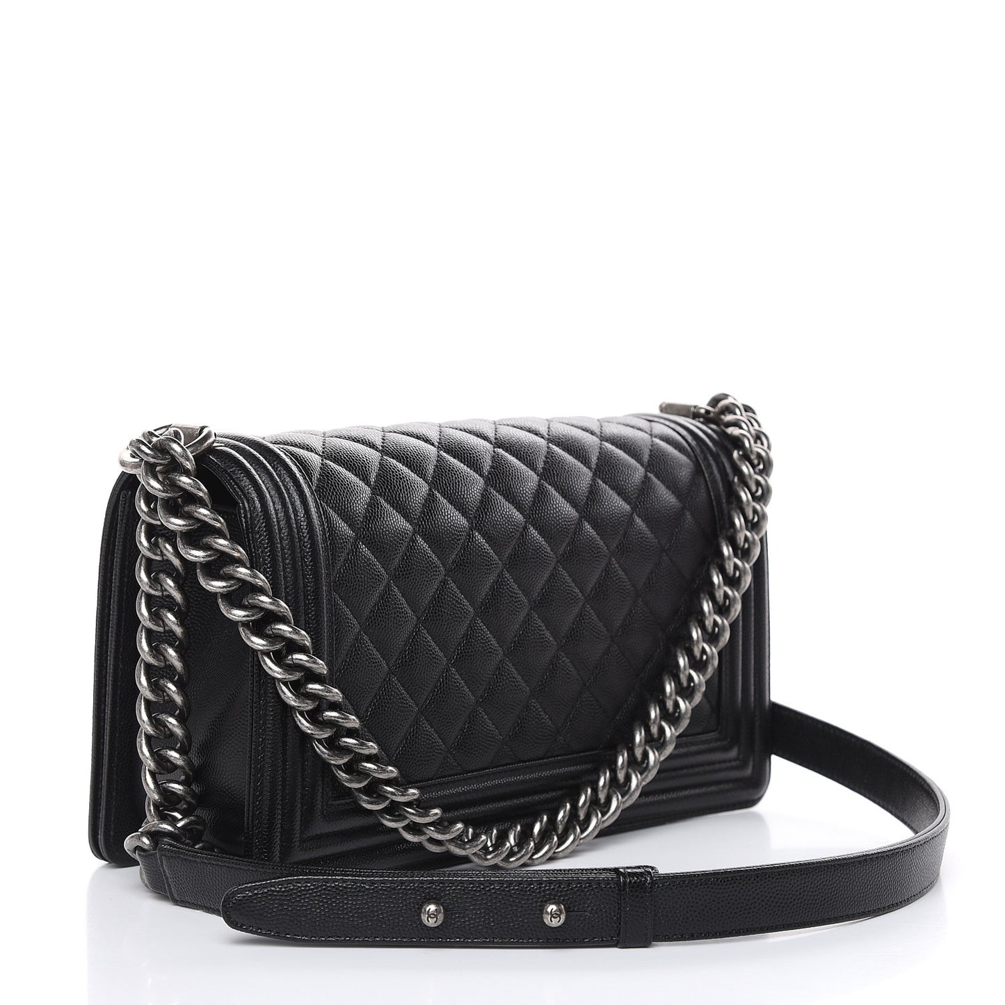 Caviar Quilted Medium Boy Flap Black