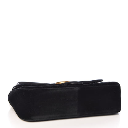 Gucci Velvet Matelasse Small GG Marmont Shoulder Bag Black 4 of 11