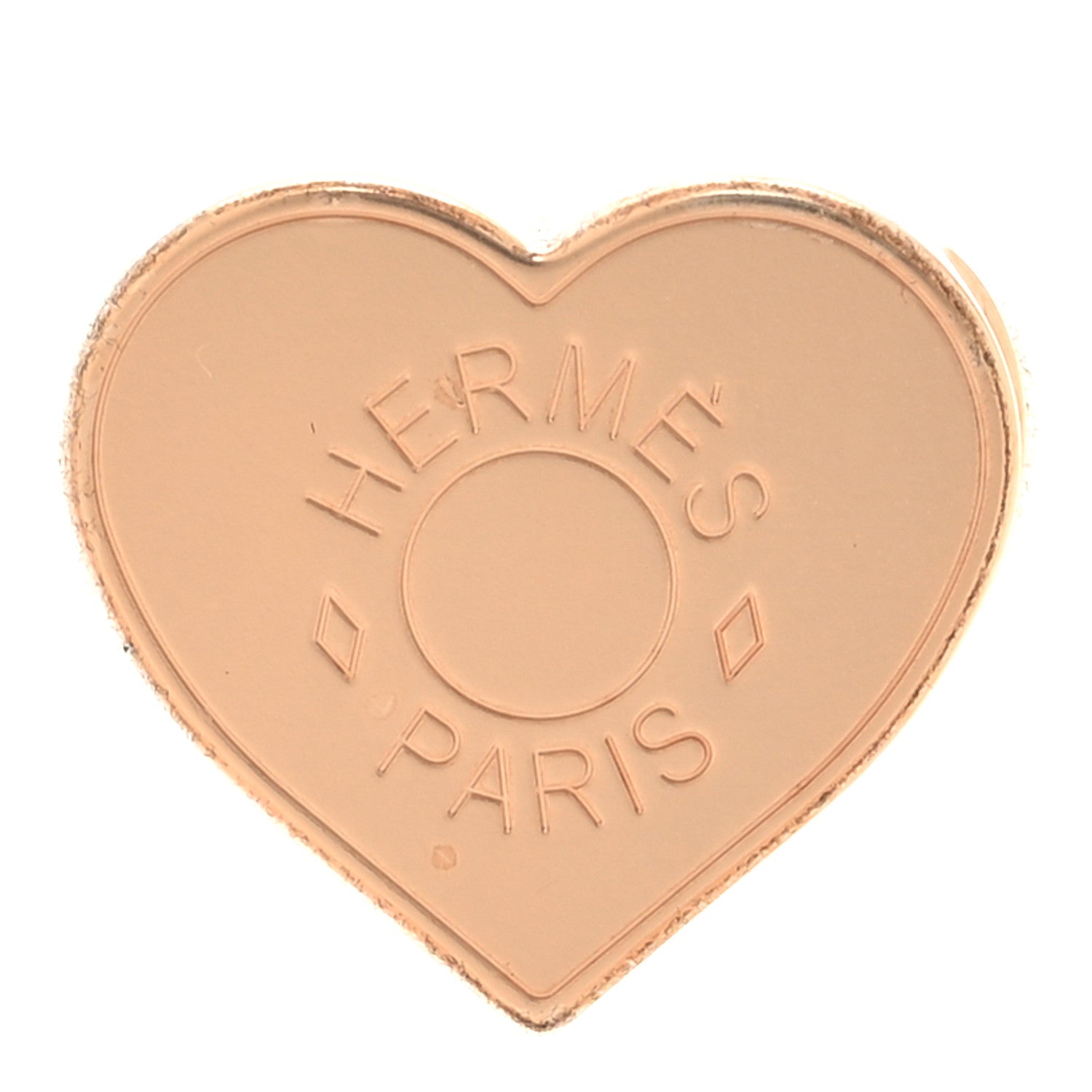 Hermes Rose Gold Plated Brass Mini Coeur Twilly Scarf Ring 1 of 4