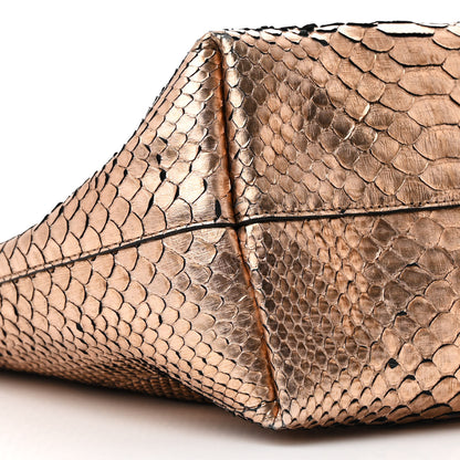 Tom Ford Metallic Snakeskin Small T Tote Gold 9 of 11