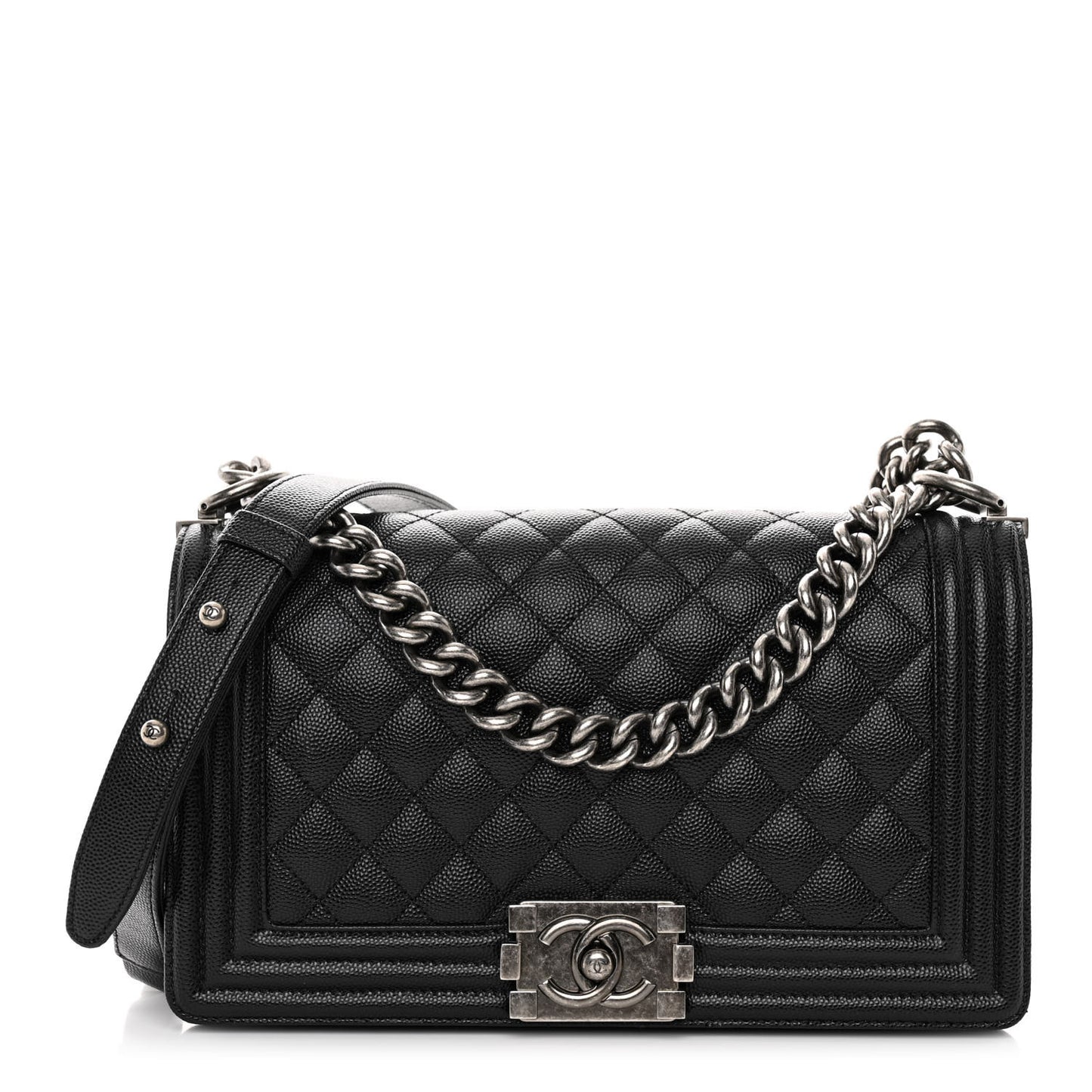 Caviar Quilted Medium Boy Flap Black