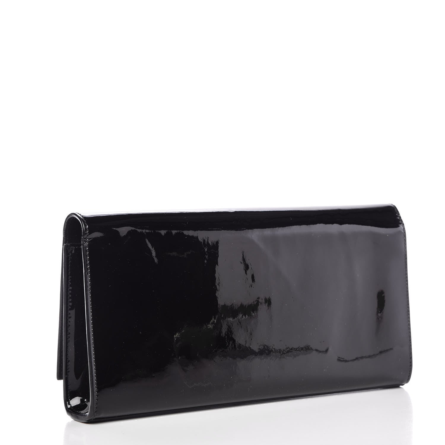 Saint Laurent Patent Classic Monogram Cassandre Clutch Black 3 of 14