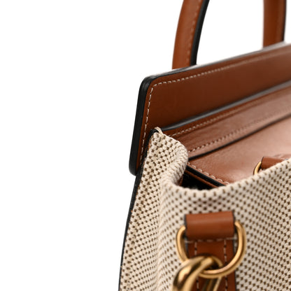 Celine Textile Smooth Calfskin Nano Luggage Tan White 18 of 21