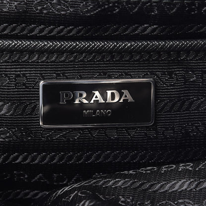 Prada Metallic Tessuto Nylon Saffiano Double Buckle Backpack Silver 6 of 7