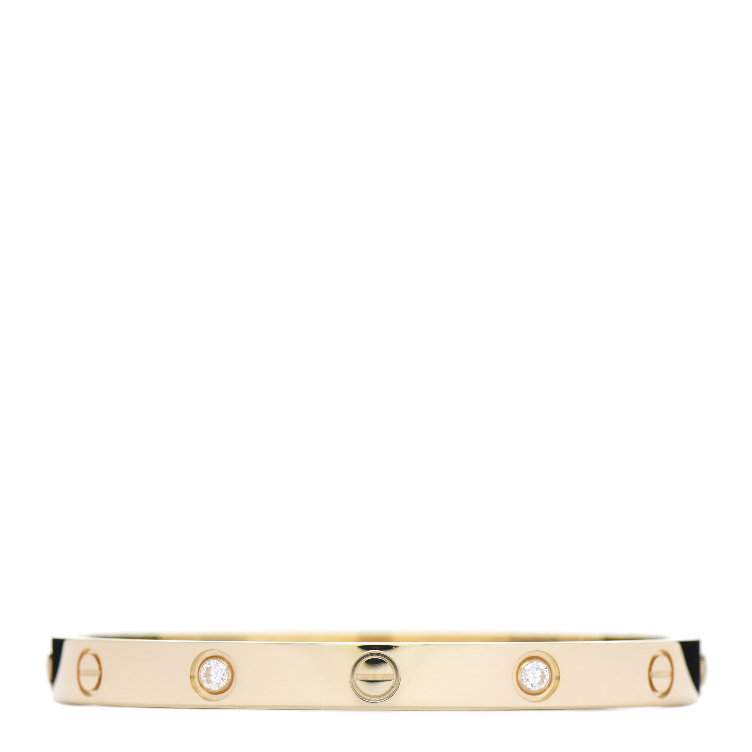 Cartier 18K Yellow Gold 4 Diamond LOVE Bracelet 17 2 of 5