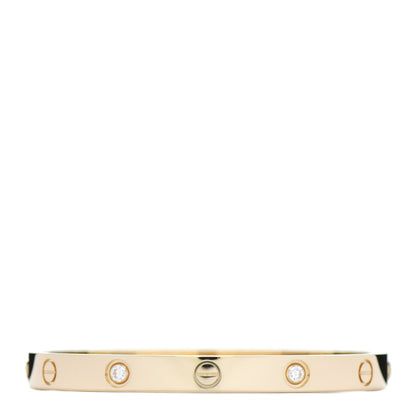 Cartier 18K Yellow Gold 4 Diamond LOVE Bracelet 17 2 of 5