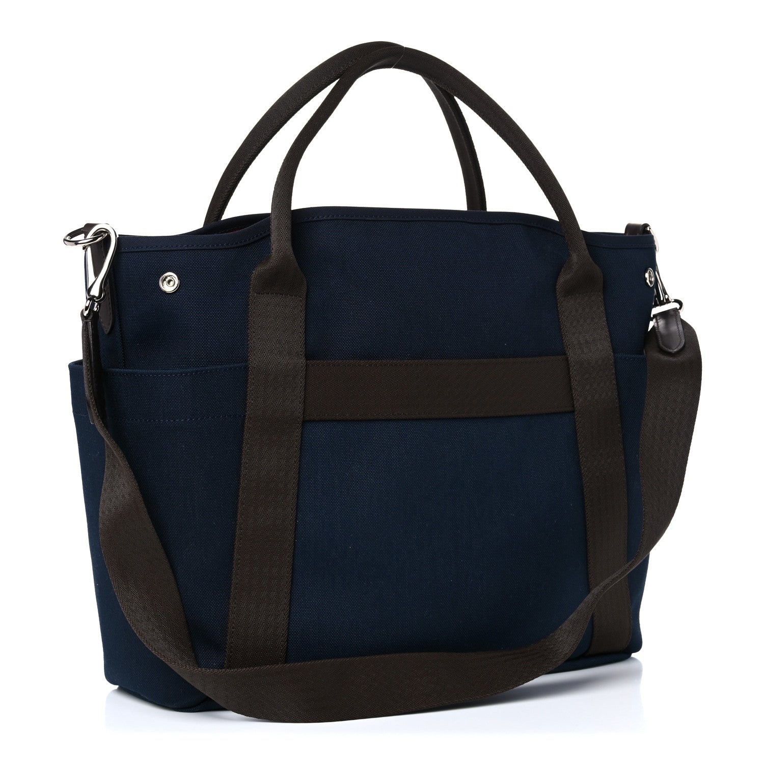 Hermes Toile Sac De Pansage Groom Bleu Navy Feu 4 of 14