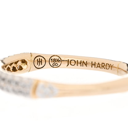 John Hardy 18K Yellow Gold Diamond Bamboo Slim Band Ring 50 5.25 4 of 5