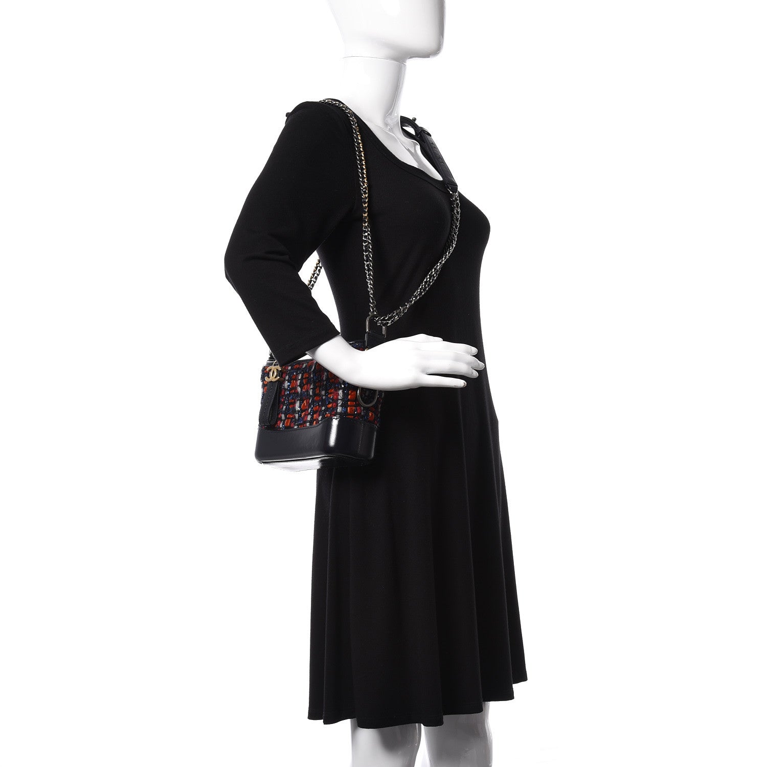 Chanel Tweed Calfskin Small Gabrielle Hobo Navy 2 of 10