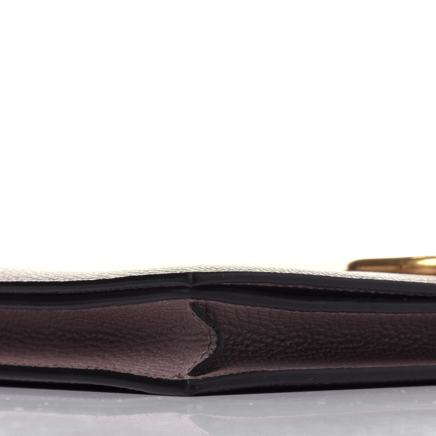 Grainy Calfskin Vlogo Signature Pouch Clay