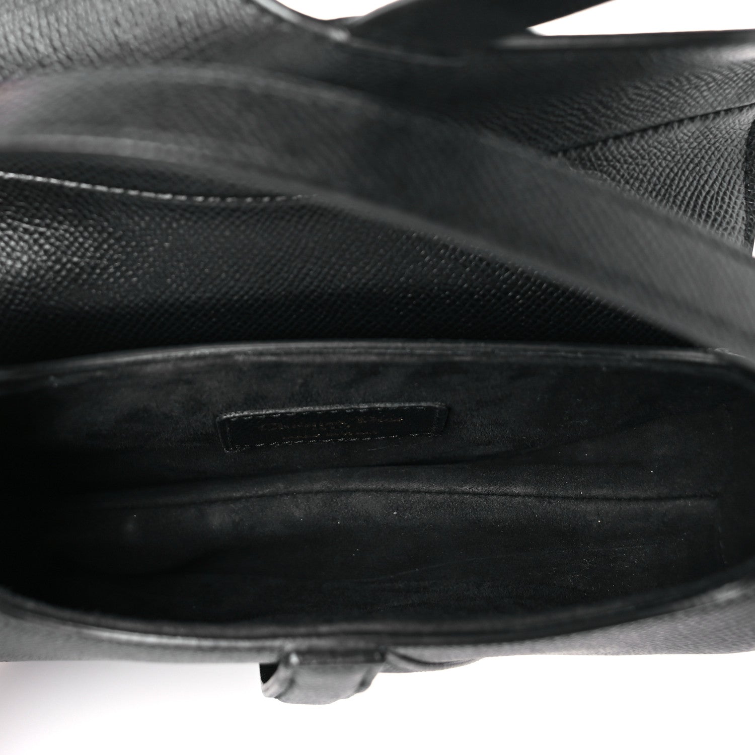 Christian Dior Grained Calfskin Mini Saddle Bag With Strap Black 5 of 9