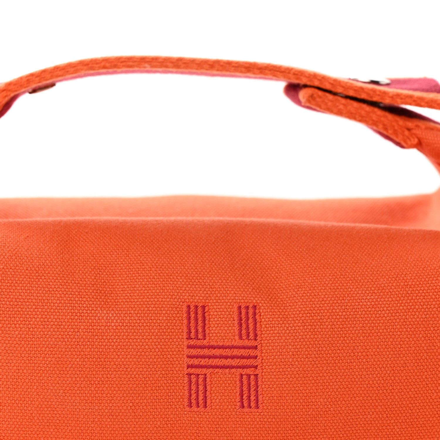 Hermes Canvas Small Bride-A-Brac Pouch Orange Burgundy 7 of 12
