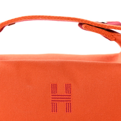 Hermes Canvas Small Bride-A-Brac Pouch Orange Burgundy 7 of 12