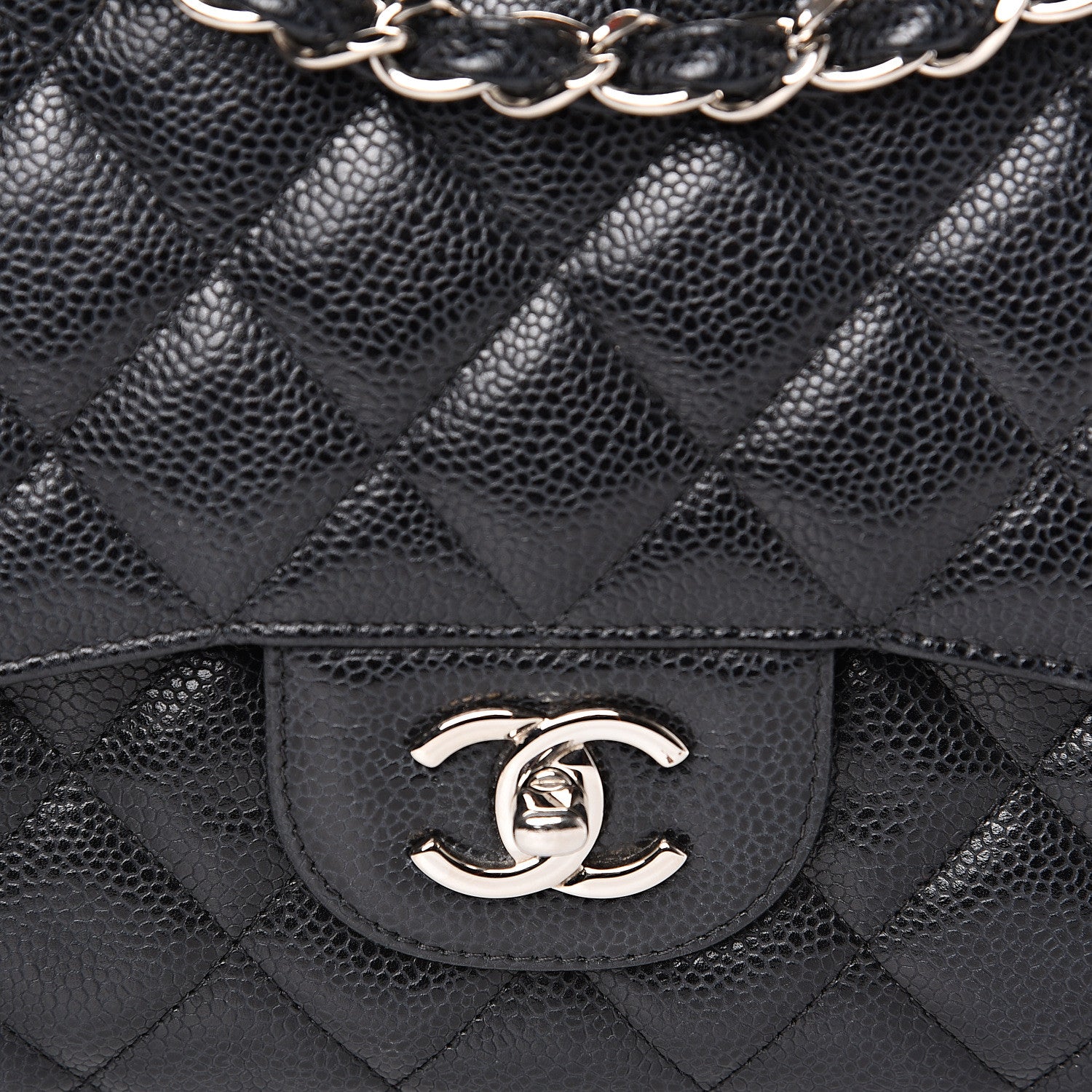 Chanel Caviar Quilted Jumbo Double Flap Black 11 of 12