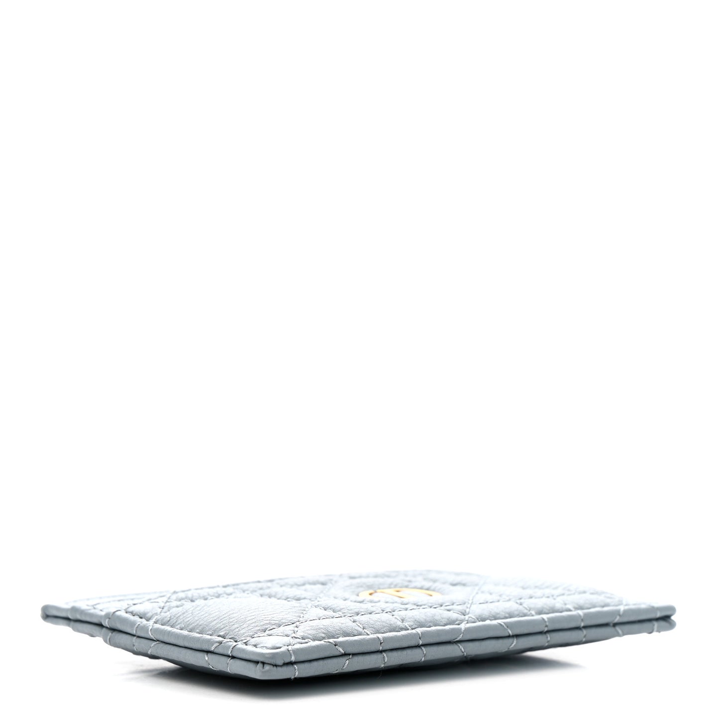 Supple Calfskin Cannage Caro Five-Slot Card Holder Cloud Blue
