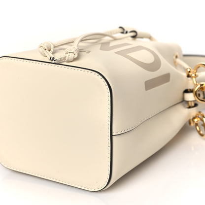 Fendi Vitello King F is Fendi Logo Embossed Mini Mon Tresor Bucket Bag White 9 of 9
