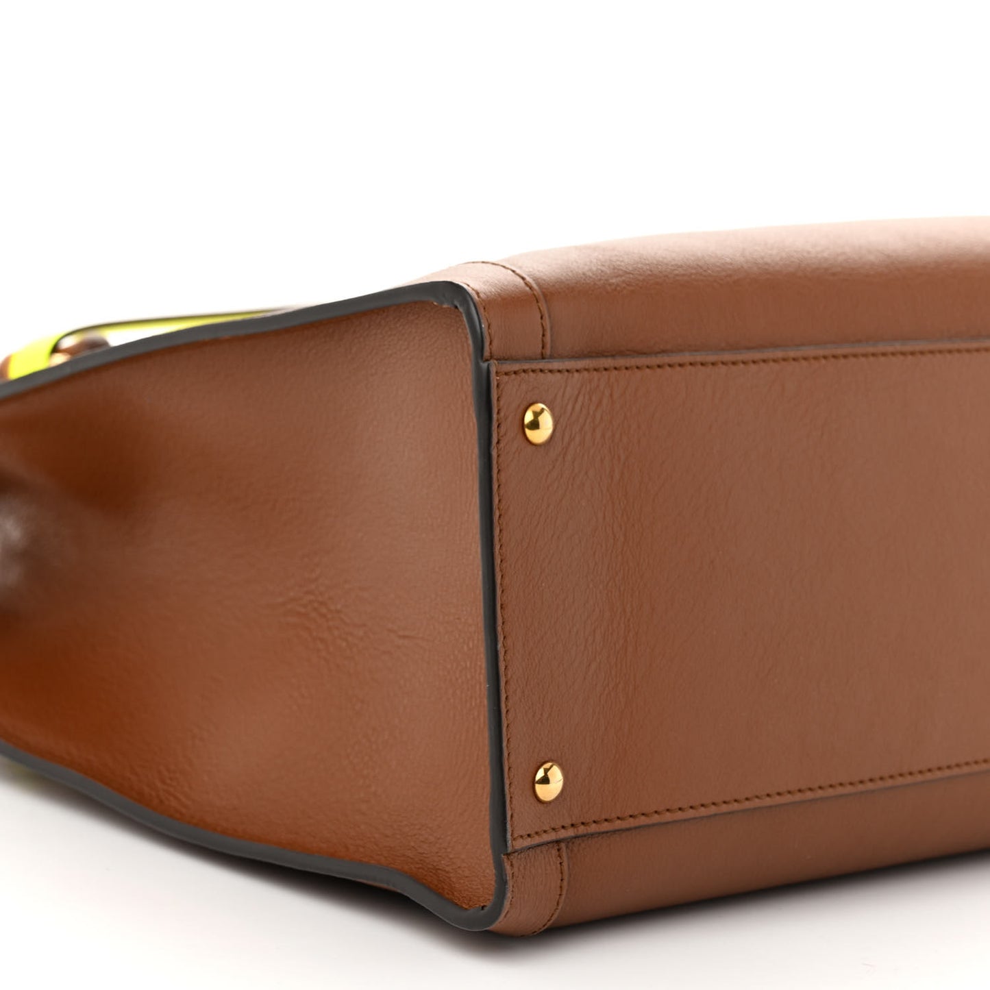 Wonka Grain Calfskin Medium Diana Tote Bag Cuir Yellow Fluo