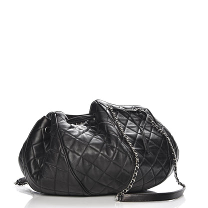 Chanel Calfskin Quilted Drawstring Sac Cordon Bag Black 3 of 8